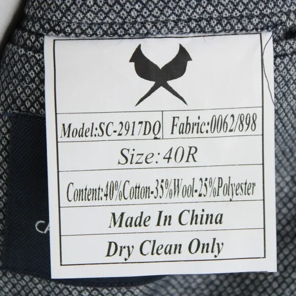 Cardinal of Canada NWT Cotton Blend Sport Coat Size 40R US In Blue & White